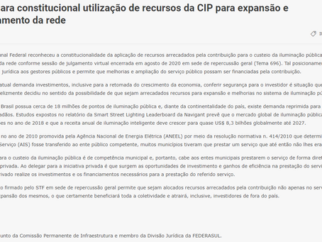 STF declara constitucional utilização de recursos da CIP para expansão e aprimoramento da rede