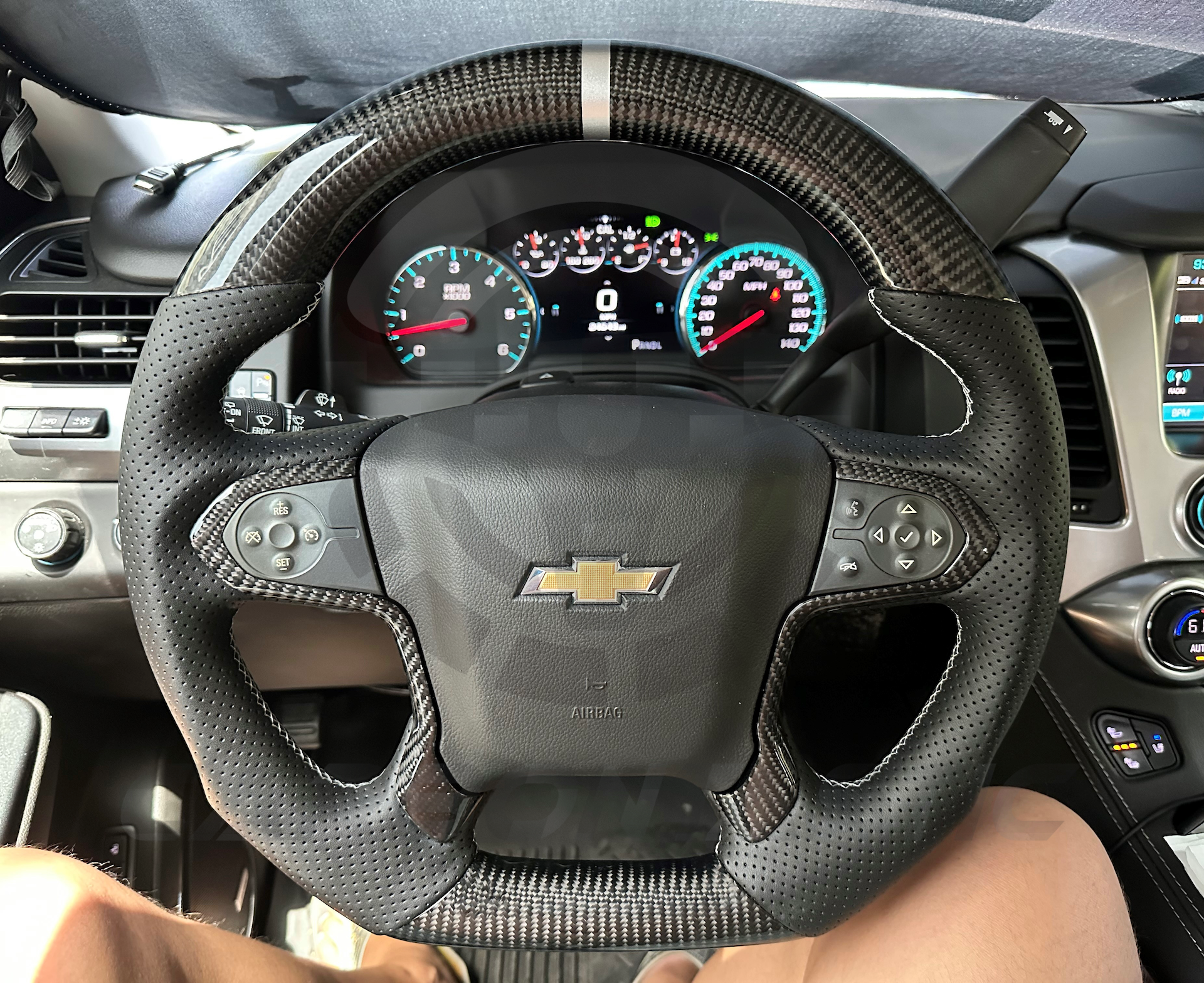 2014+ Chevy Silverado Custom Carbon Fiber Steering Wheel