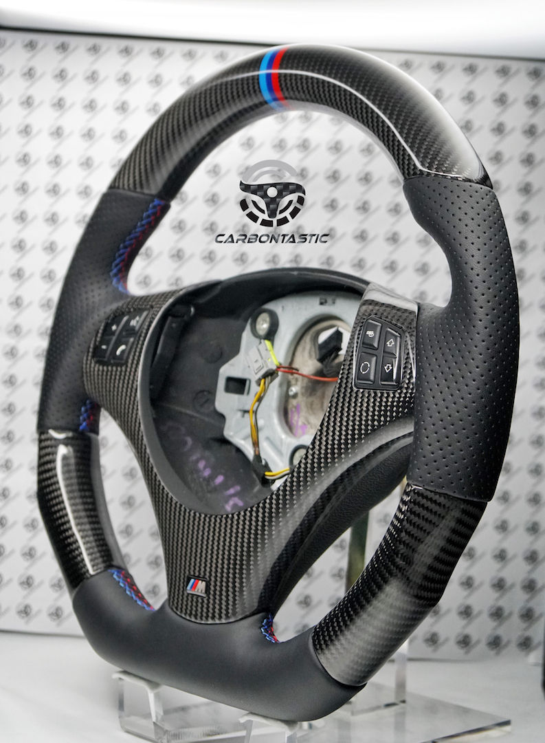 Thumbnail: E82/88/90/92/93 Non-Paddle Shifted Carbon Fiber Steering Wheel Style 2
