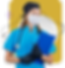 Healthcare professional dressed in blue scrubs