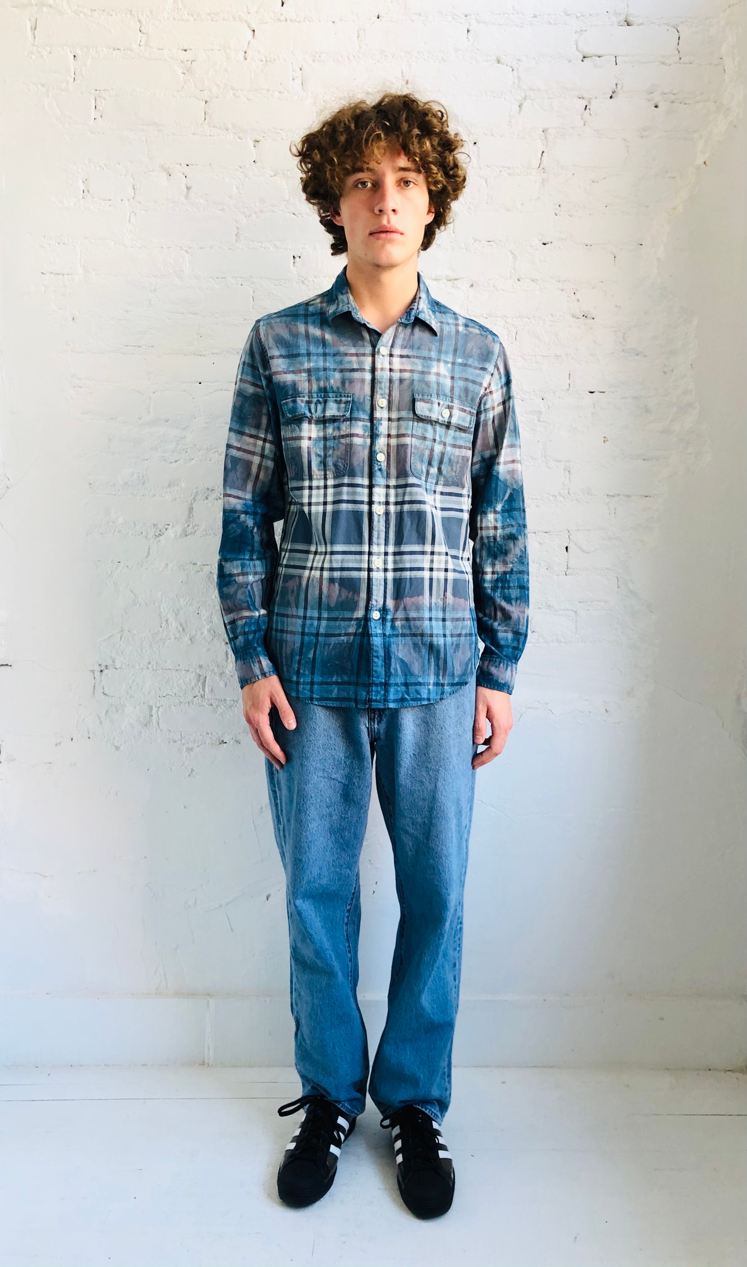 MDC RE•Created Indigo Plaid Shirt