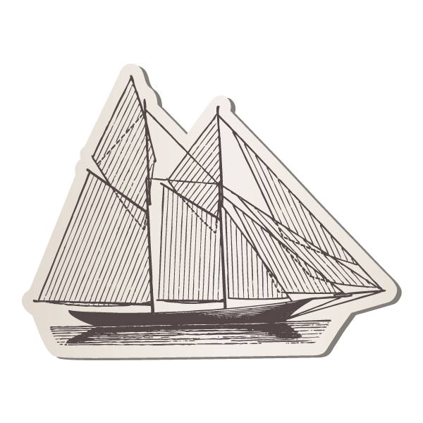 Vintage Sailboat Sketch