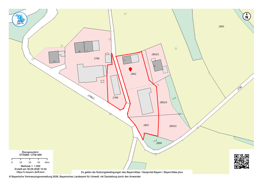 Hof in Ferienregion St. Englmar-Neukirchen Flurkarte Hofstelle