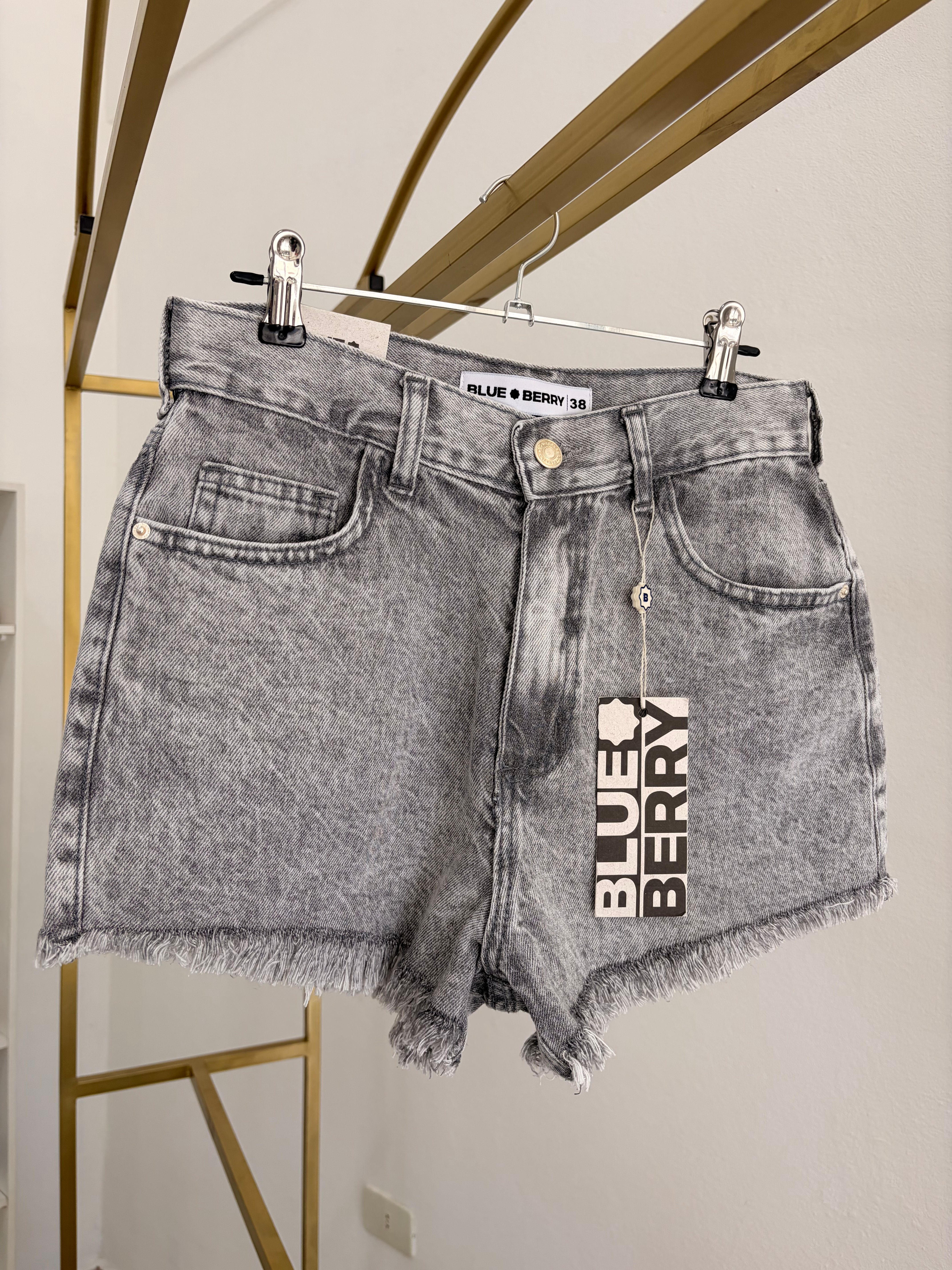 Short de jean gris