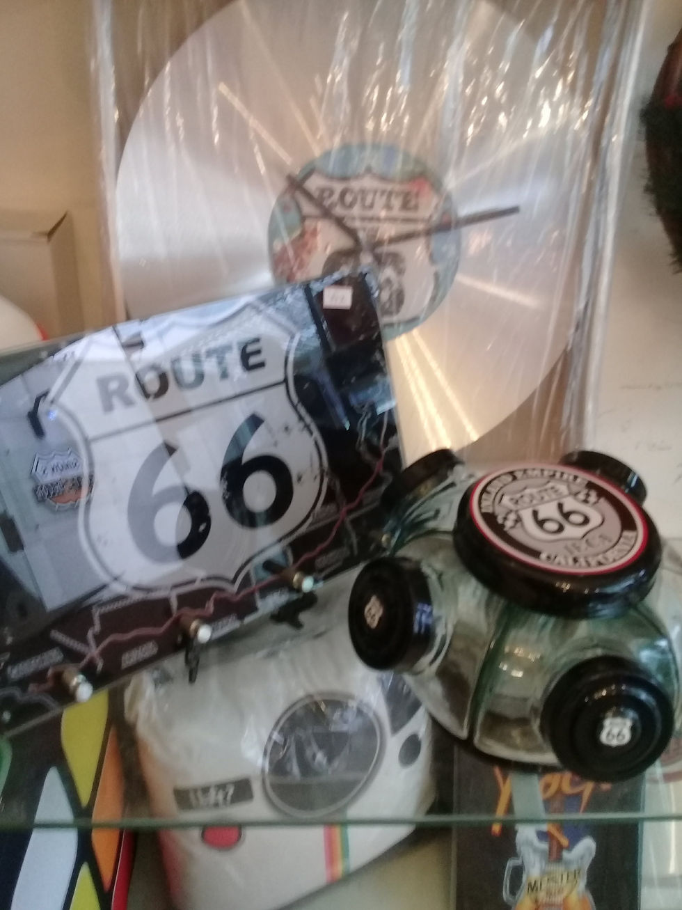 BALEIRO DE VIDRO RETRO ROUTE 66