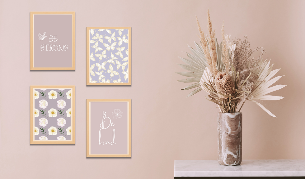 Thumbnail: Girls room wall art print set of 4 INSTANT DOWNLOAD, Printable Digital Wall Art