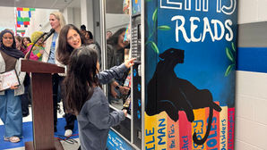 Local nonprofit installs book vending machine at Langston Hughes Middle