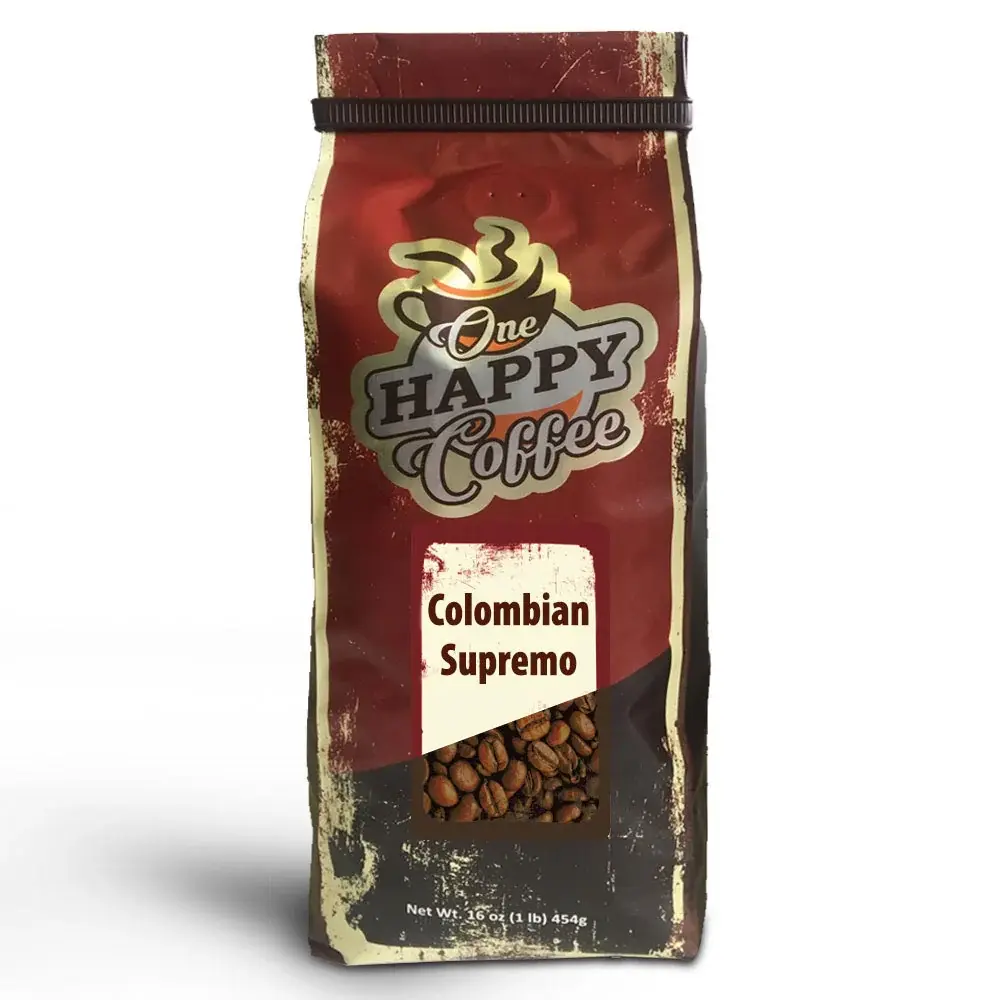 One Happy Coffee Colombian Supremo Whole Beans 16oz