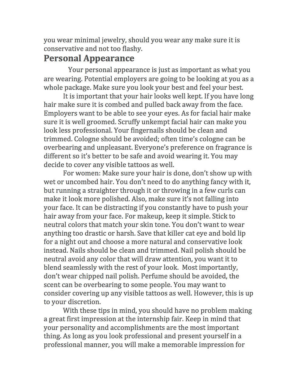 PRSSA Dress for Success Blog page 3