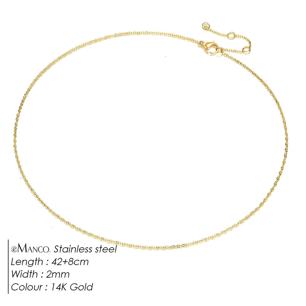 Miniatura: Adjustable Stainless Steel Chain Necklace – Gold or Silver