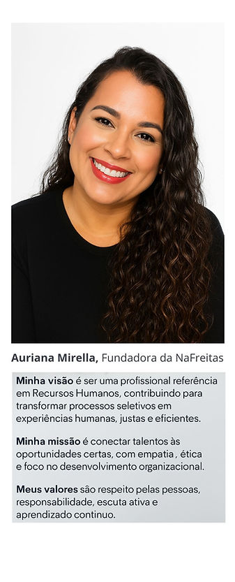 Missao, visao e valor da Lider da NaFreitas