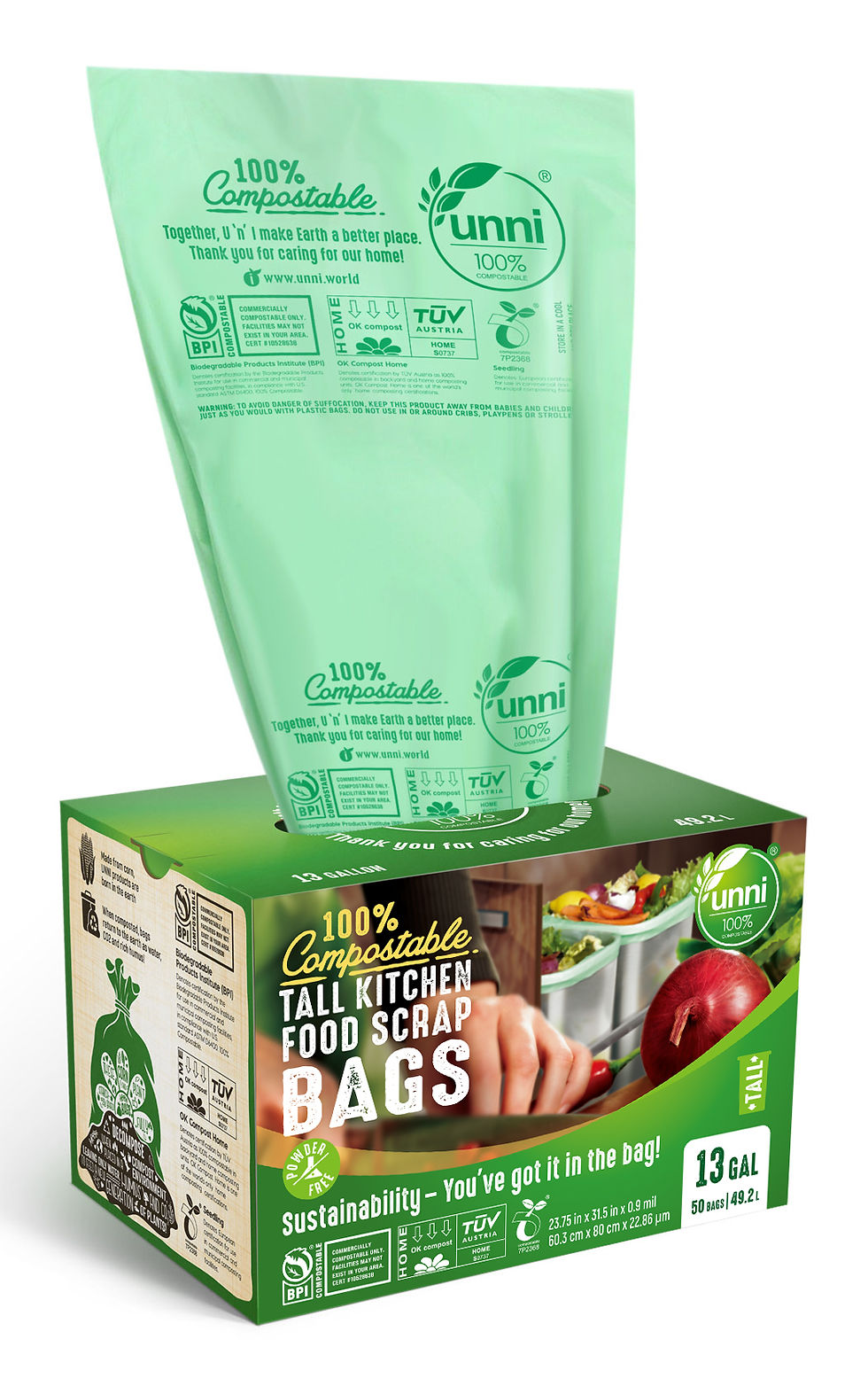 13 Gallon Tall Kitchen Food Scrap Bag UNNI