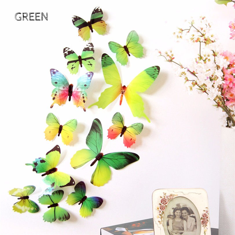 Thumbnail: 12-Piece 3D Butterfly Decoration (5 var) - Set of 4