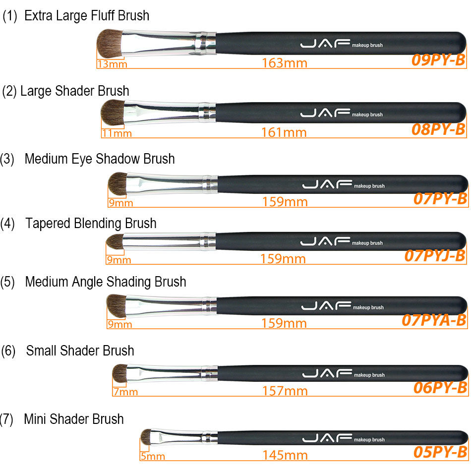 Thumbnail: 2 Sets 100% Pony Hair 7-Piece Eye Makeup Brushes (3 var)