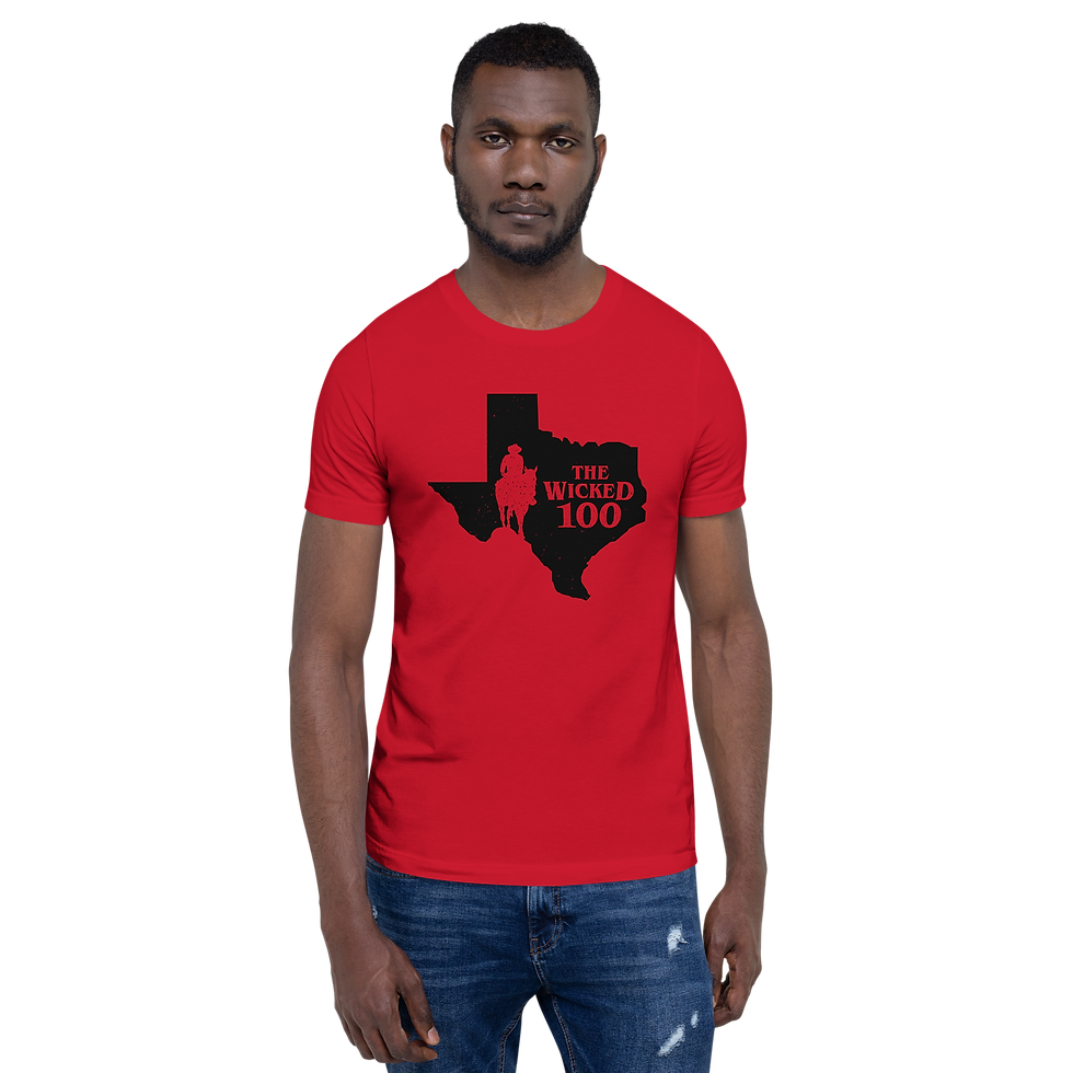 Thumbnail: The Wicked 100 - Black Texas Movie Title Logo Unisex T-shirt