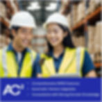 Two warehouse executives happily working on Wave WMS. Highlight the comprehensive feature of Wave WMS