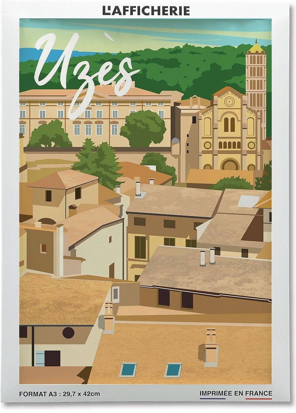 Thumbnail: Affiche illustration de la ville d'Uzès