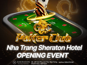 GDC POKER CLUB 나트랑 쉐라톤 호텔 그랜드 오프닝 이벤트 포스터 | A스페이드, A클로버 카드 이미지