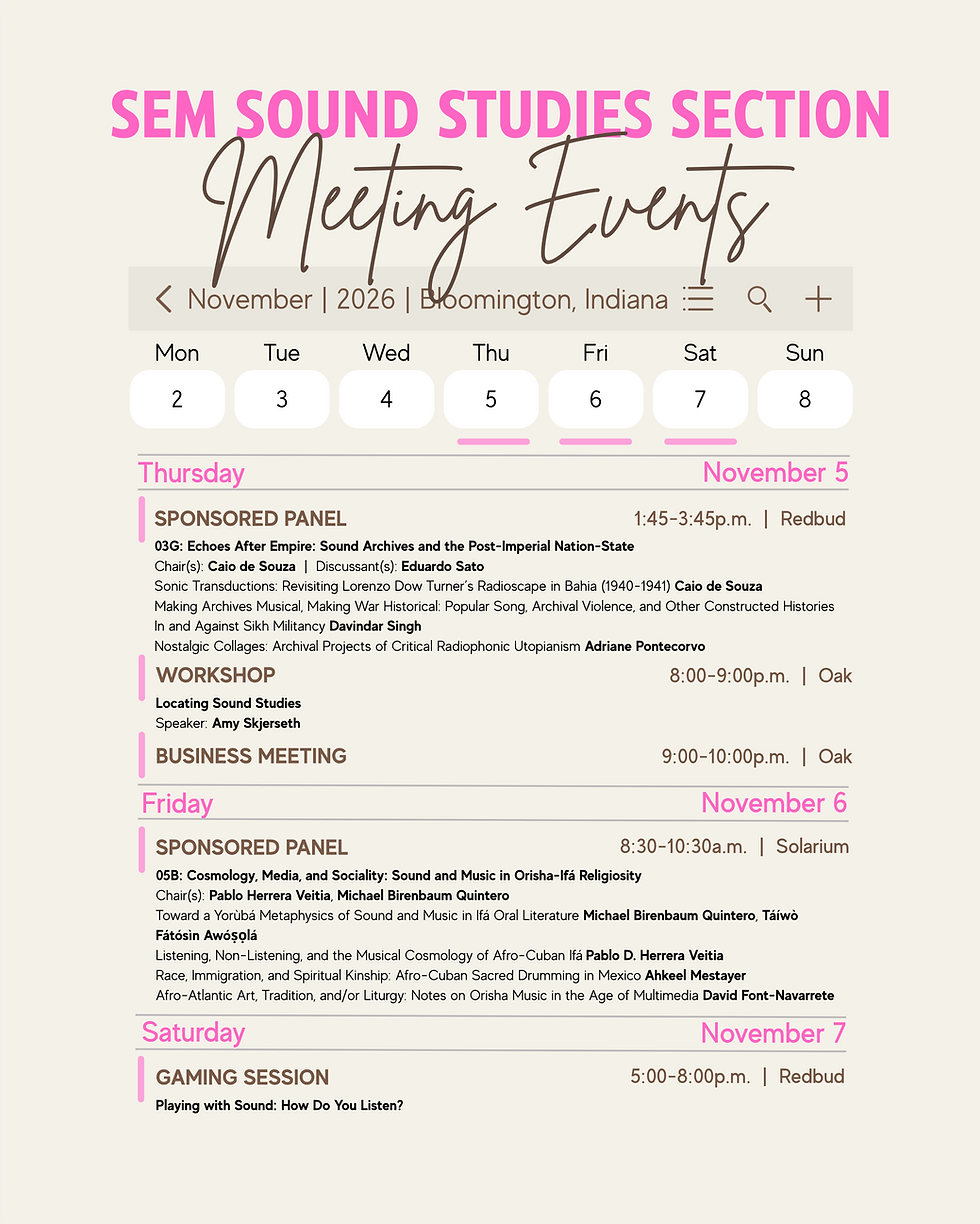 SEM Sound studies Section 2026 Events