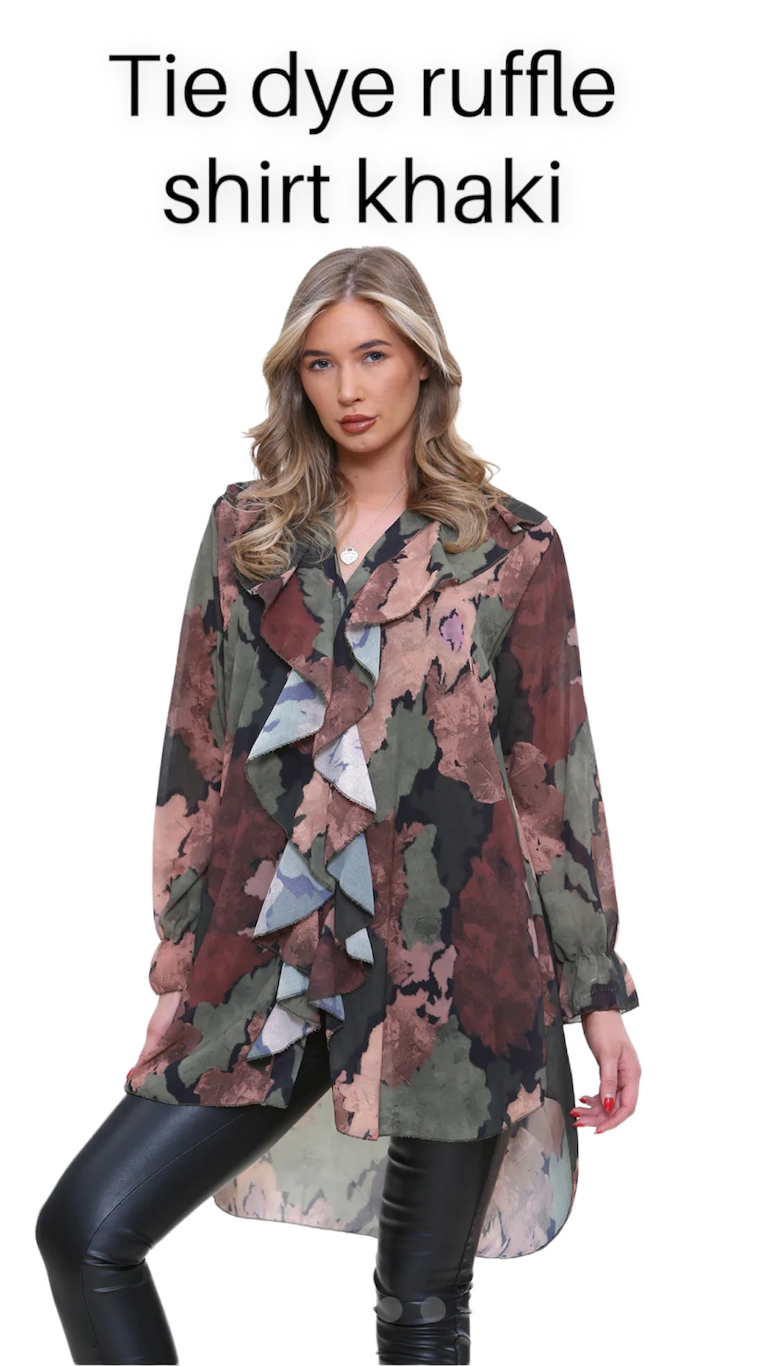 Tie dye ruffle shirt