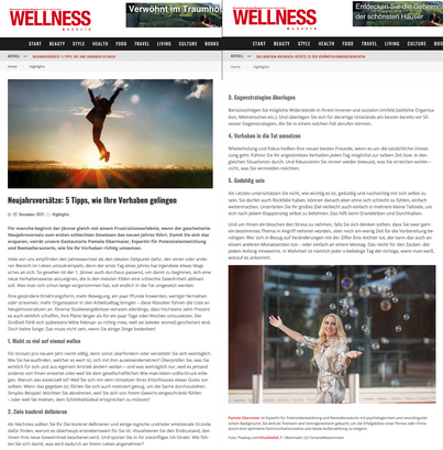 Wellness Magazin Neujahrsvorsätze Pamela Obermaier