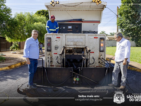 Recapeamento avança e já soma mais de 20 quilômetros de ruas recuperadas em São Gabriel do Oeste