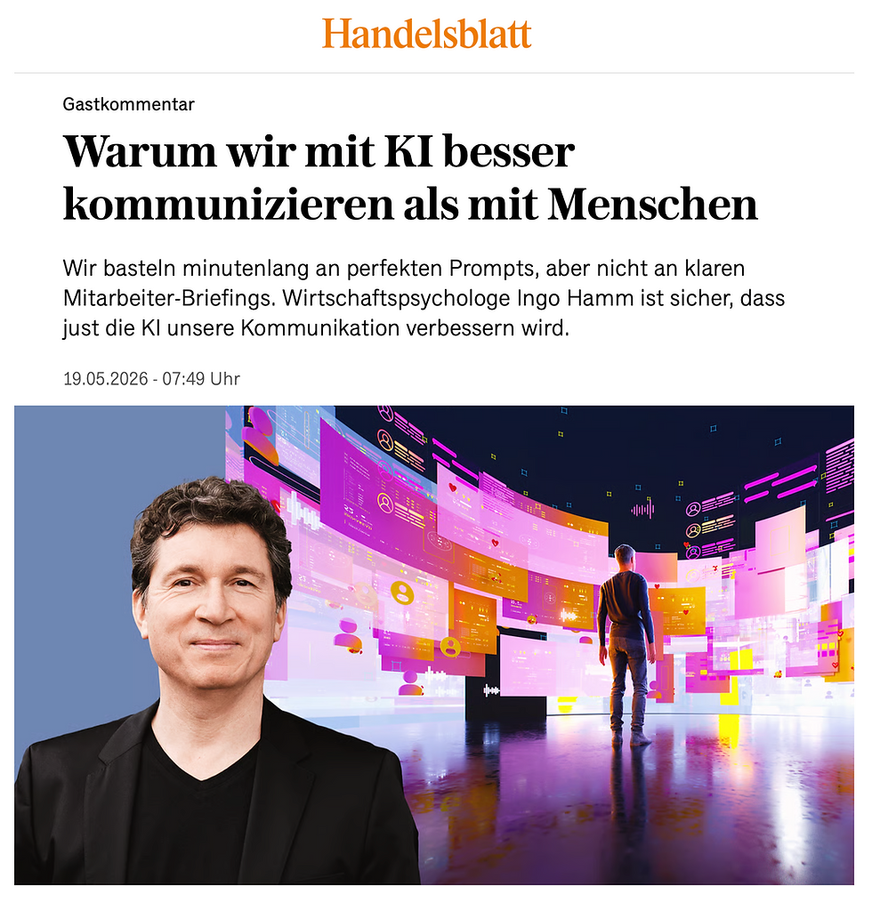 Gastkommentar im Handelsblatt: KI und Kommunikation
