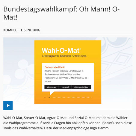 "Bundestagswahlkampf: Oh Mann! O-Mat"