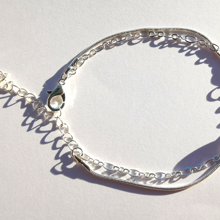 Bracelet Chaîne Lumière | 925 Sterling Silver Bead Chain Bracelet