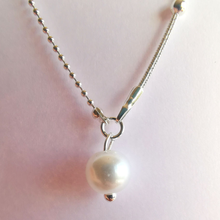 Collier Perle Moderne | 925 Sterling Silver Plated Pearl Necklace