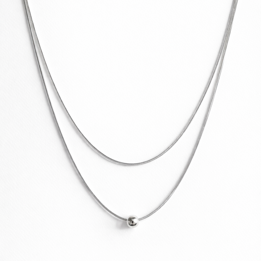 Double Éclat Argent | 925 Sterling Silver Layered Necklace