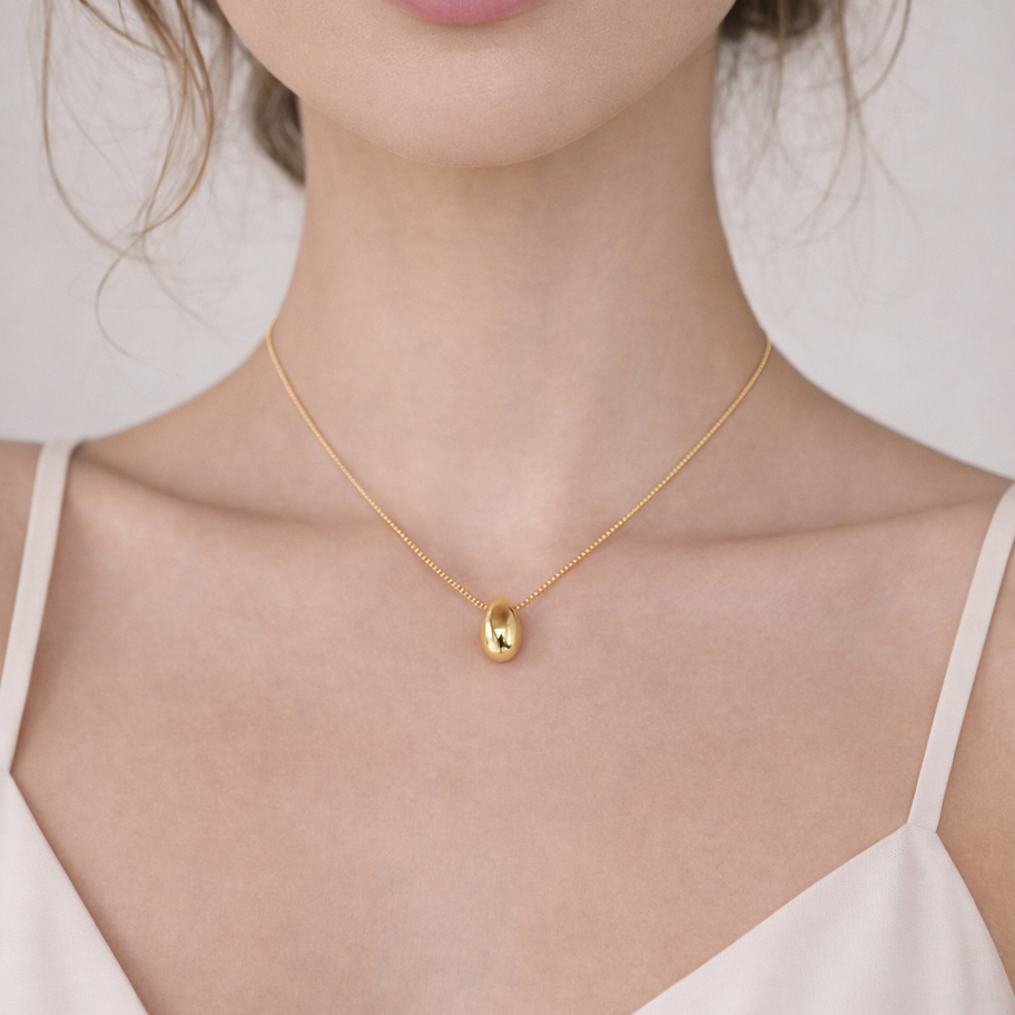 Goutte Dorée Élégante | Gold Drop Pendant Necklace | Minimal Gold Plated