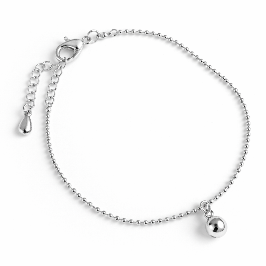 Lueur Dorée Anklet | 925 Sterling Silver Electroplated Ball Chain Anklet