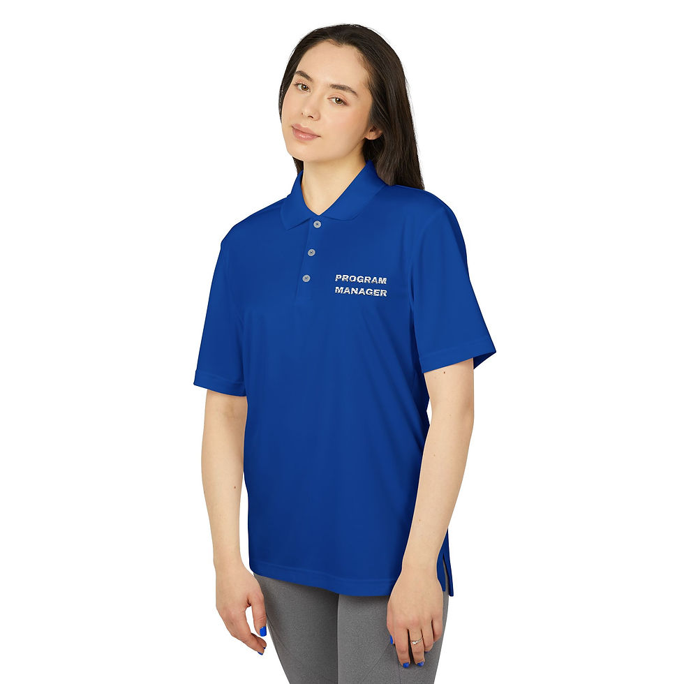 Thumbnail: Performance Polo shirt designed for Program Managers in dark colors, sportswear