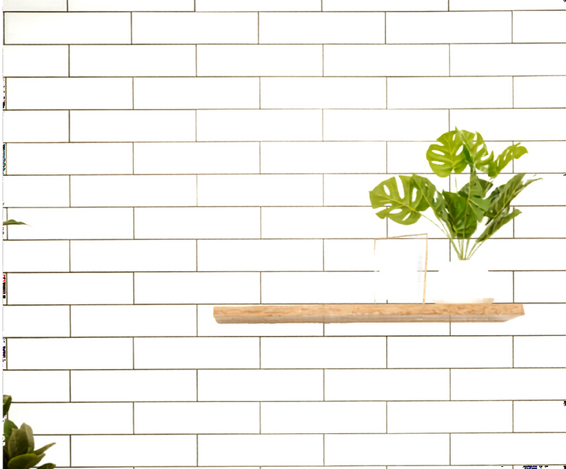 White subway tile salon wall background