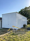 RV metal Carport with enclosed sides and gate