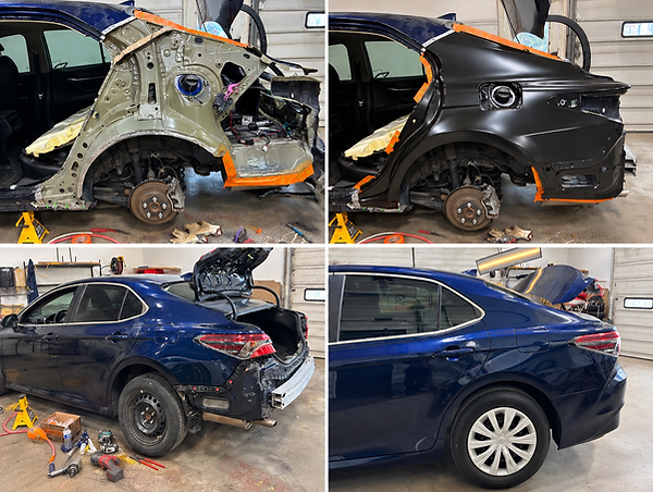 Professional auto body and collision repair work at The Dent Shop Collision Center in Fort Wayne, Indiana.