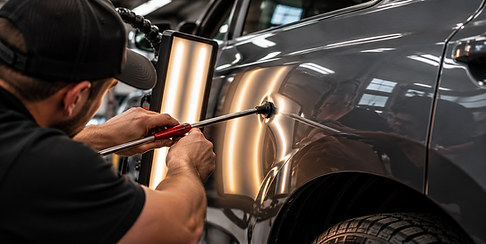 Paintless dent repair services for vehicle door dings, minor dents, and hail damage in Fort Wayne.
