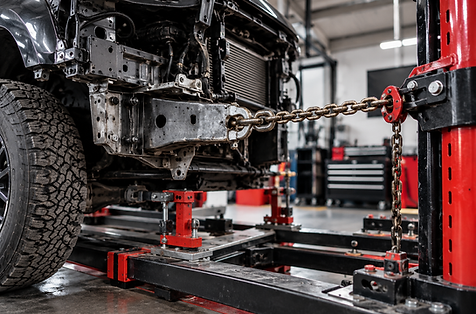 Professional vehicle frame straightening and structural collision repair at The Dent Shop in Fort Wayne.