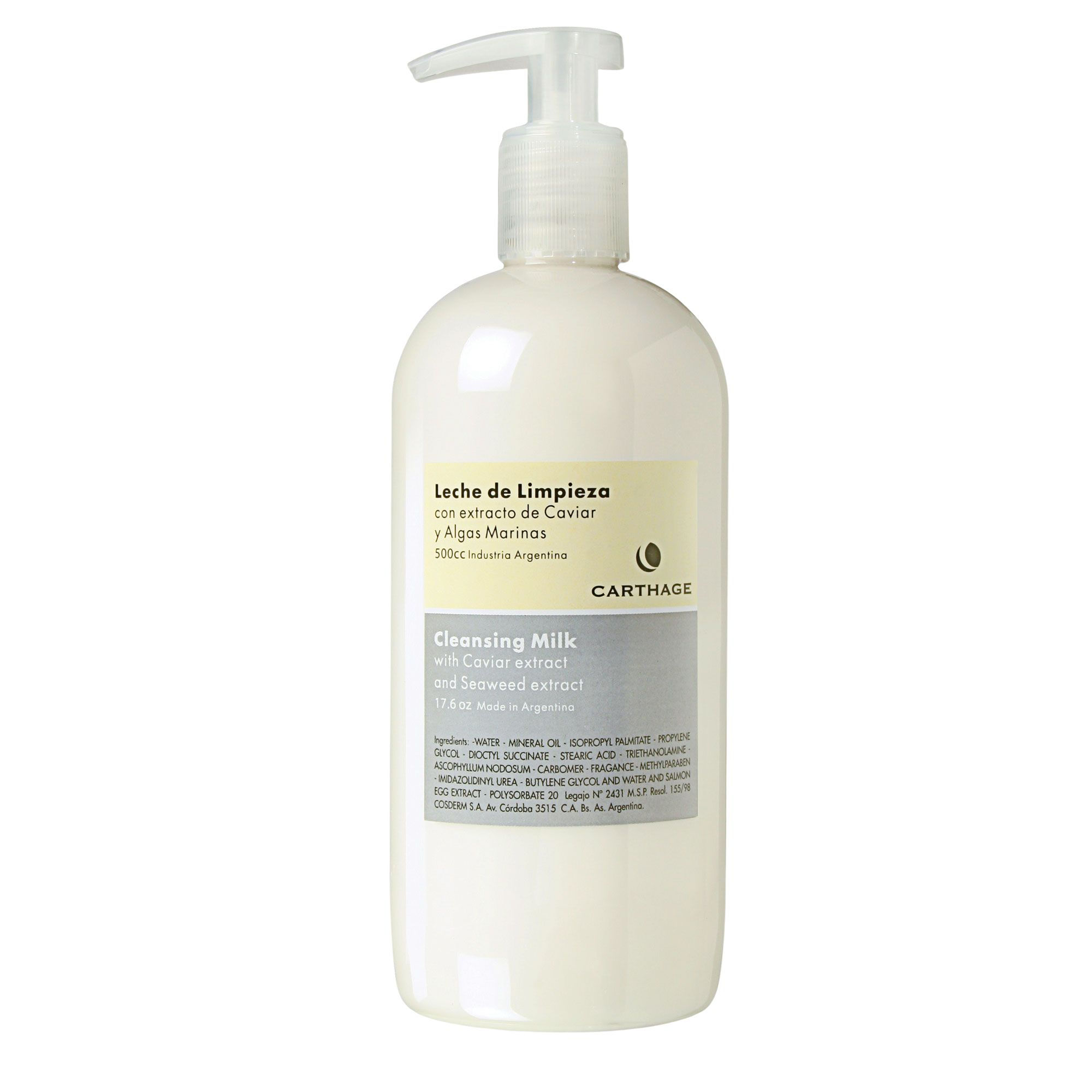 Leche De Limpieza Extracto Caviar y Algas x500ml Carthage