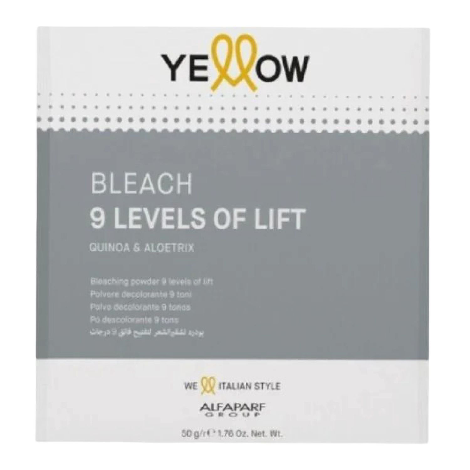 Polvo Decolorante 9 Tonos Yellow x50g Sobre Alfaparf