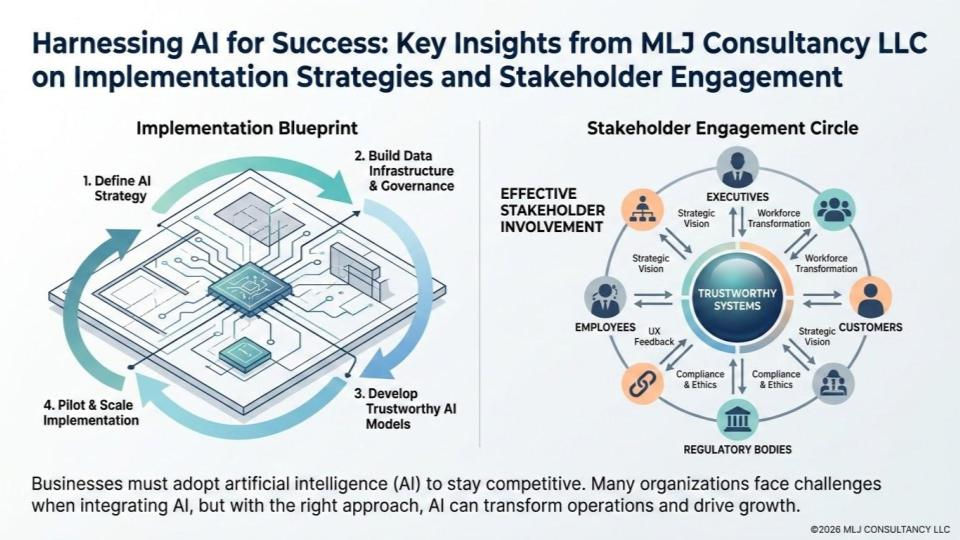 Harnessing AI for Success: Key Insights from MLJ Consultancy LLC on Implementation Strategies and Stakeholder Engagement