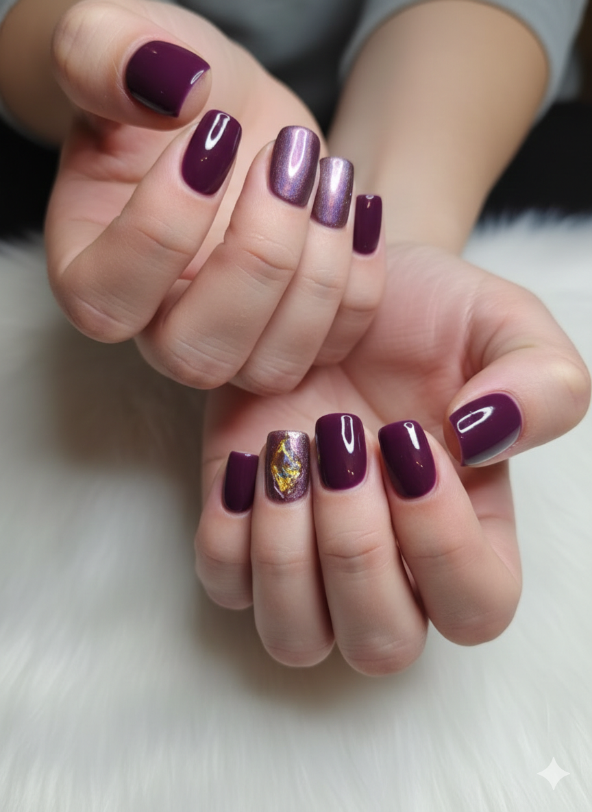 Miniature : Velours Prune Doré 