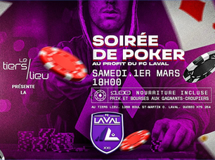 Poker Night at Tiers Lieu in Support of FC Laval