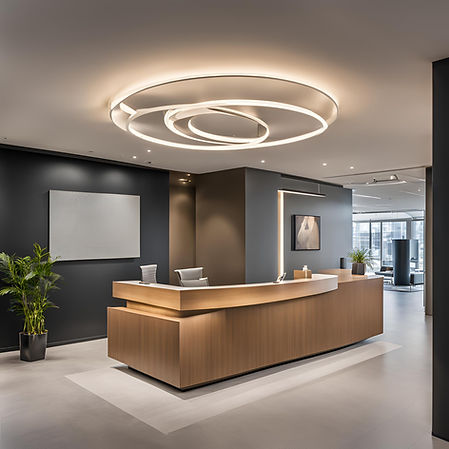 decoração moderna recepção empresa com luminária (1).jpg