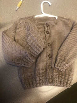 KNIT CARDIGAN & HAT