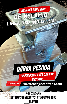 rodajas con freno de nylamid 6x2