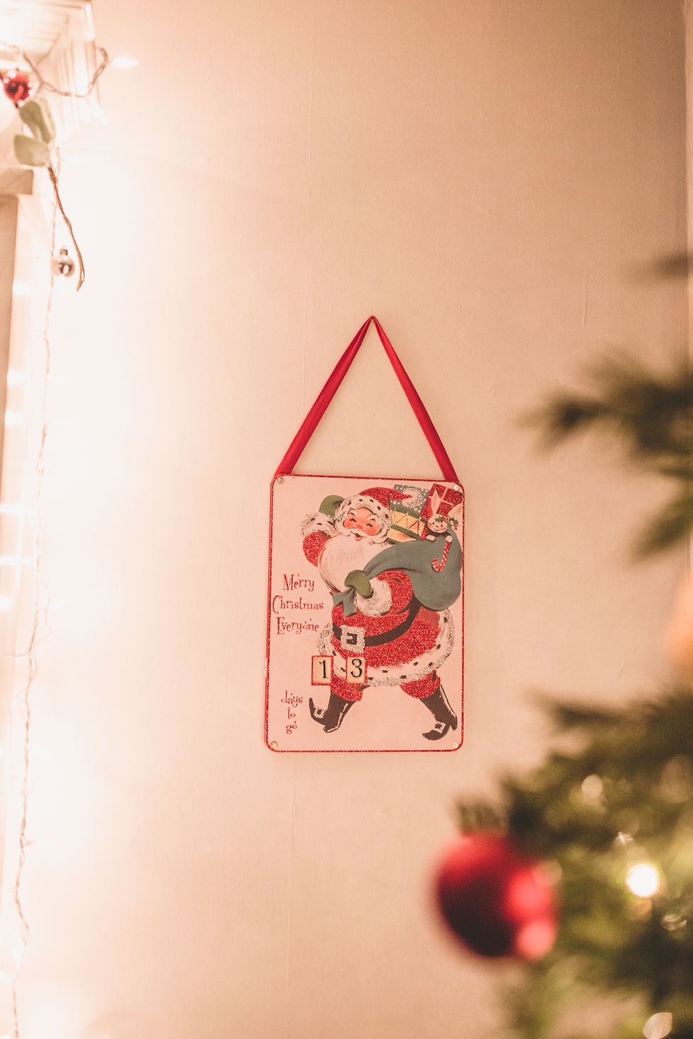 Vintage christmas countdown, santa countdown