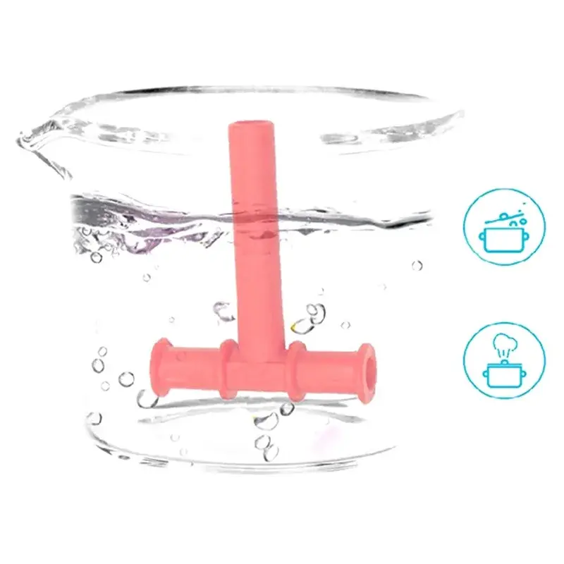 Thumbnail: 1pc Kid Chewing Tube T-Shaped Silicone Safe Teeth Massager Biting & Chewing