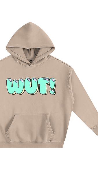 WUT! Fleece Hoodie (Gray Apricot)